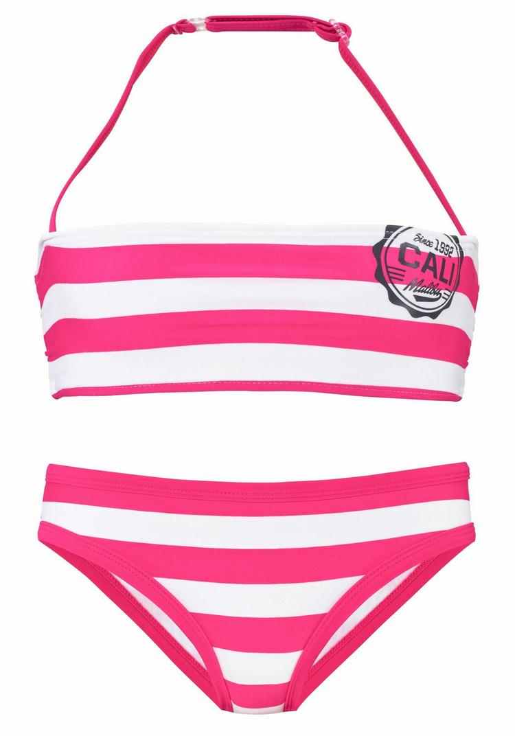 Bench Bench Bandeau-Bikini Bikini Set Damen - pink-wei&szlig; - 0 | SportScheck