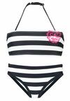 Bench Bandeau-Bikini Bikini Set Damen - schwarz-wei&szlig;