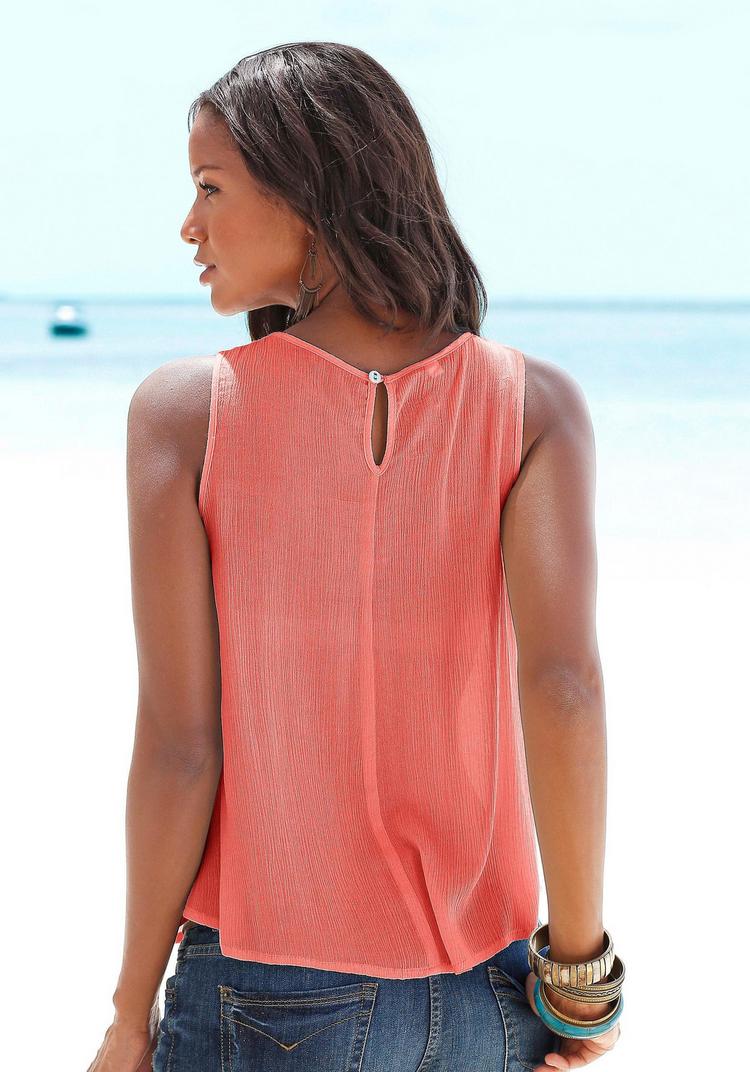 Buffalo Buffalo Crepebluse Langarmbluse Damen - koralle - 1 | SportScheck