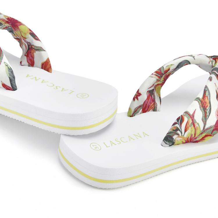 Lascana Lascana Badezehentrenner Zehentrenner Damen - wei&szlig; gebl&uuml;mt - 2 | SportScheck