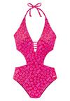 Buffalo Monokini Badeanzug Damen - rot-bedruckt