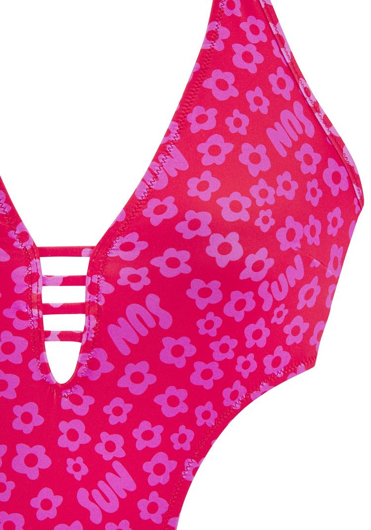 Buffalo Buffalo Monokini Badeanzug Damen - rot-bedruckt - 0 | SportScheck