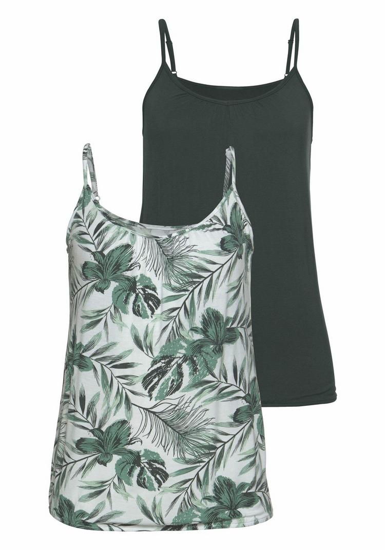 Lascana Lascana Spaghettitop Spaghettitop Damen - wei&szlig; - gr&uuml;n - 0 | SportScheck