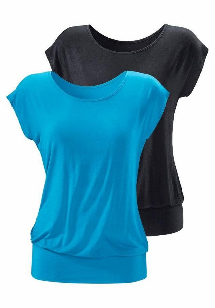 Lascana Lascana Longshirt Longshirt Damen - t&uuml;rkis - schwarz - 0 | SportScheck