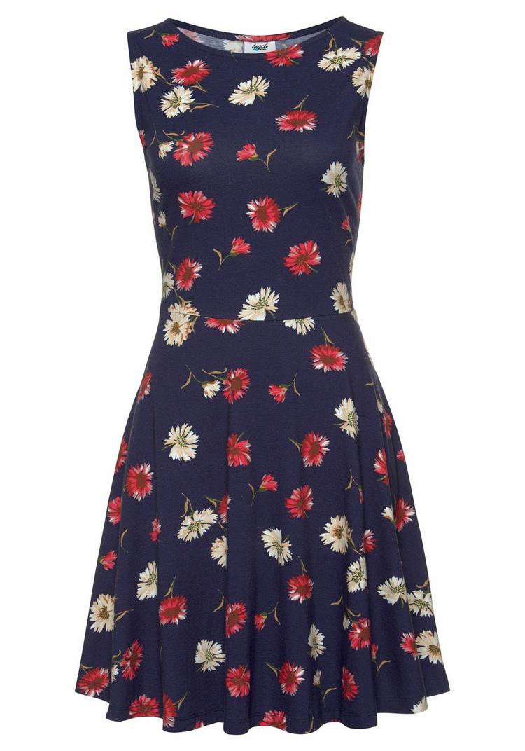 BEACH TIME BEACH TIME Strandkleid Tr&auml;gerkleid Damen - marine-rot-bedruckt - 0 | SportScheck