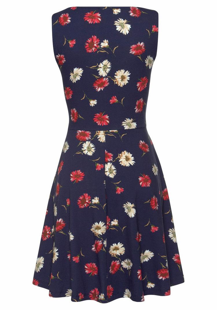 BEACH TIME BEACH TIME Strandkleid Tr&auml;gerkleid Damen - marine-rot-bedruckt - 0 | SportScheck