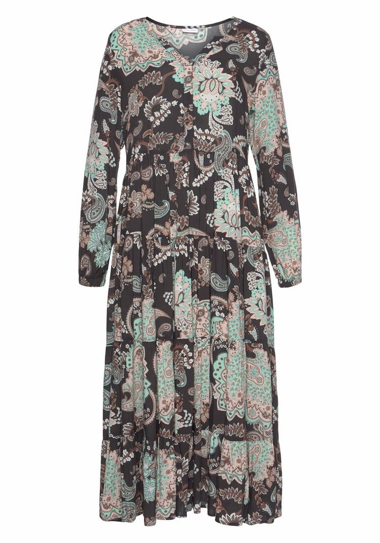 Lascana Lascana Maxikleid Maxikleid Damen - grau-schwarz-bedruckt - 0 | SportScheck