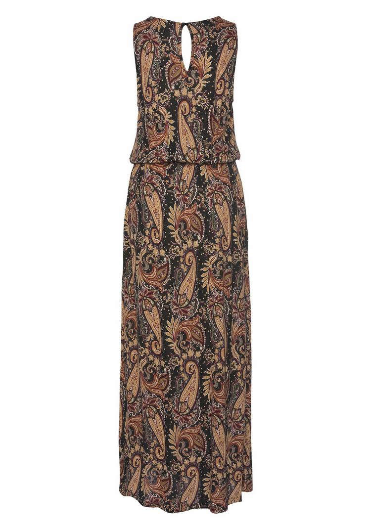 Lascana Lascana Maxikleid Maxikleid Damen - schwarz-curry-bedruckt - 0 | SportScheck