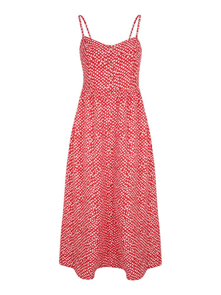 Lascana Lascana Sommerkleid Tr&auml;gerkleid Damen - rot-creme-bedruckt - 0 | SportScheck