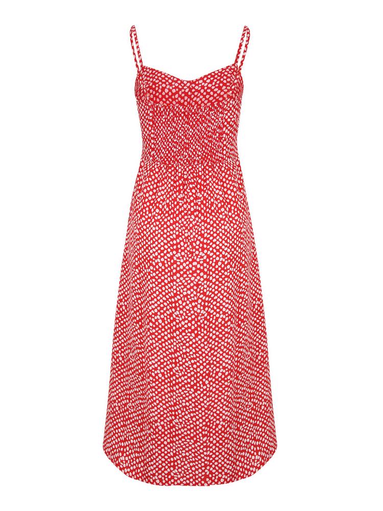 Lascana Lascana Sommerkleid Tr&auml;gerkleid Damen - rot-creme-bedruckt - 0 | SportScheck