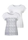 BEACH TIME T-Shirt T-Shirt Damen - wei&szlig; navy - wei&szlig; ros&eacute;