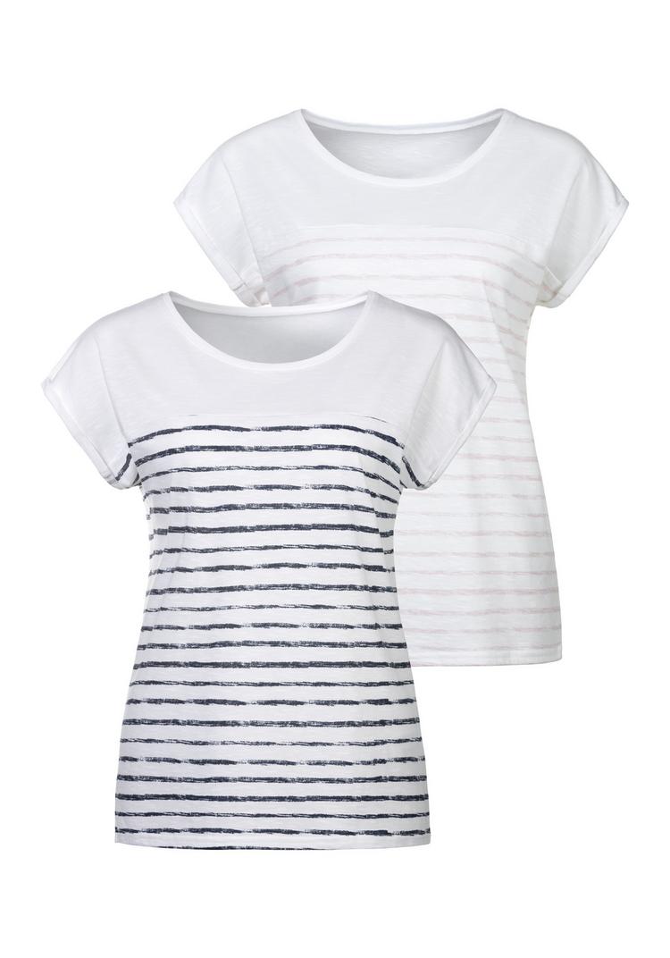 BEACH TIME BEACH TIME T-Shirt T-Shirt Damen - wei&szlig; navy - wei&szlig; ros&eacute; - 0 | SportScheck