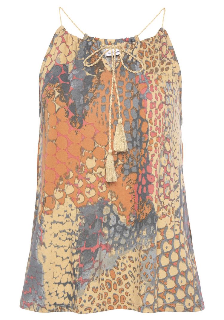 Buffalo Buffalo Strandtop T-Shirt Damen - orange-blau bedruckt - 0 | SportScheck