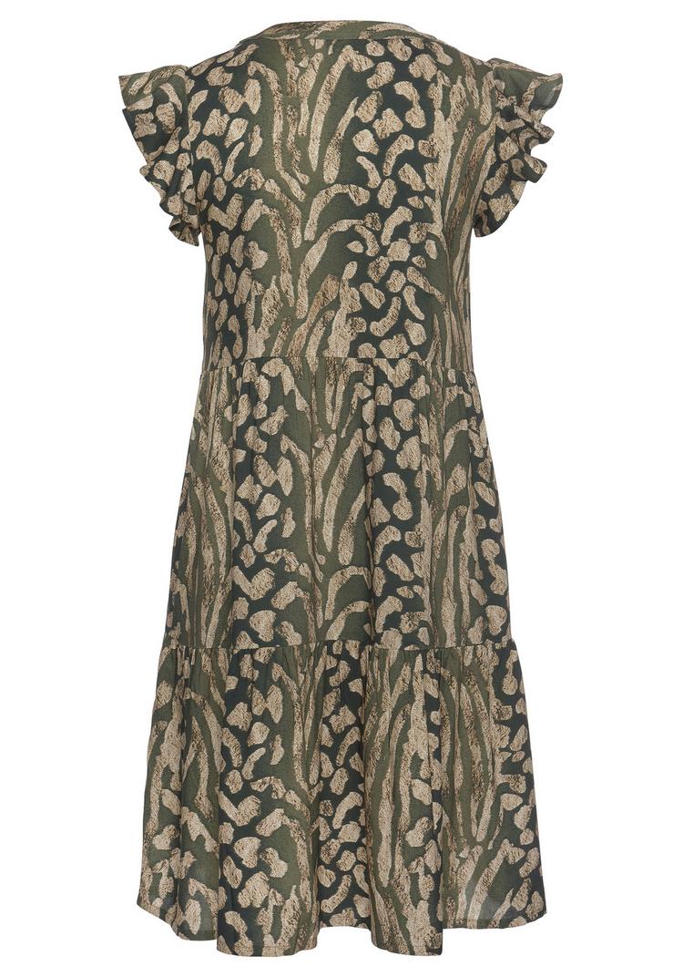 Lascana Lascana Sommerkleid Tr&auml;gerkleid Damen - taupe-gr&uuml;n-bedruckt - 0 | SportScheck