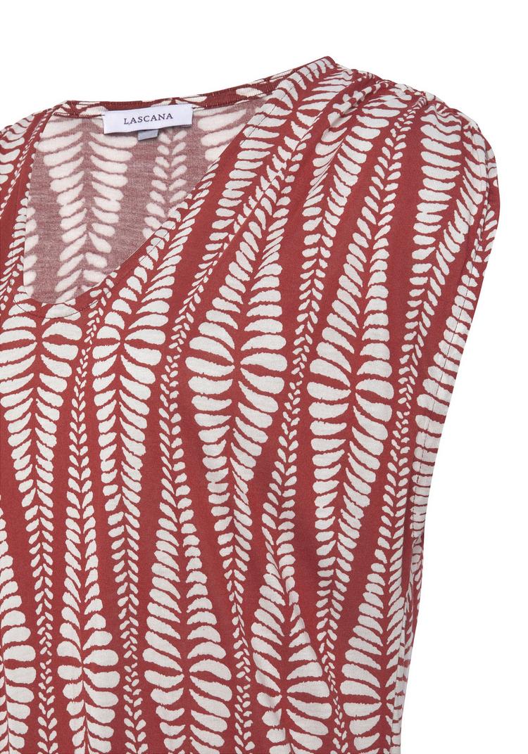 Lascana Lascana Jerseykleid Jerseykleid Damen - terracotta-creme bedruckt - 1 | SportScheck