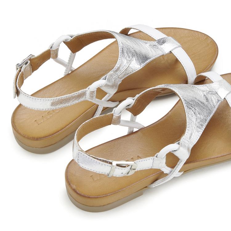 Lascana Lascana Sandale Sandalen Damen - wei&szlig; - silber - 3 | SportScheck