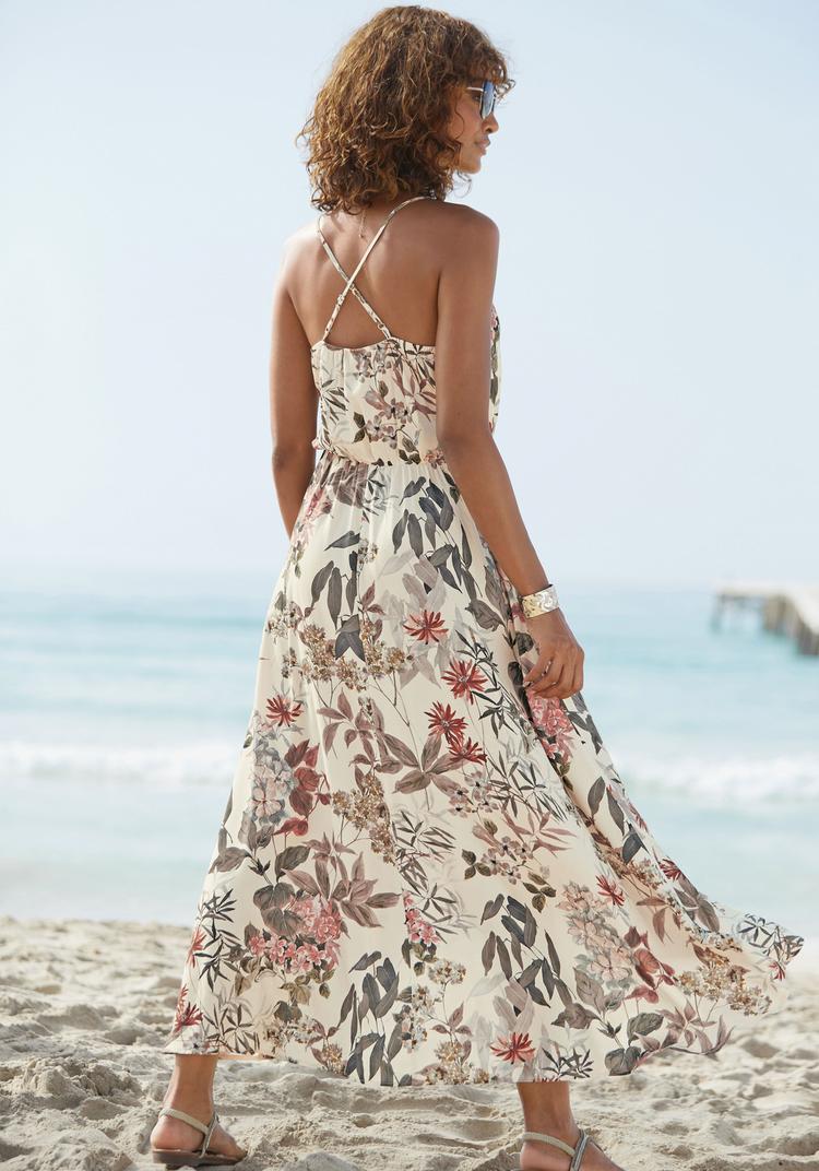 Lascana Lascana Maxikleid Maxikleid Damen - sand bedruckt - 0 | SportScheck