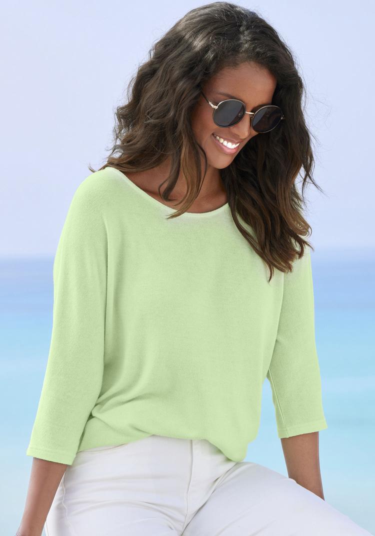 Lascana Lascana 3/4-Arm-Shirt Longshirt Damen - hellgr&uuml;n - 0 | SportScheck