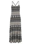 Lascana Maxikleid Maxikleid Damen - schwarz-creme bedruckt