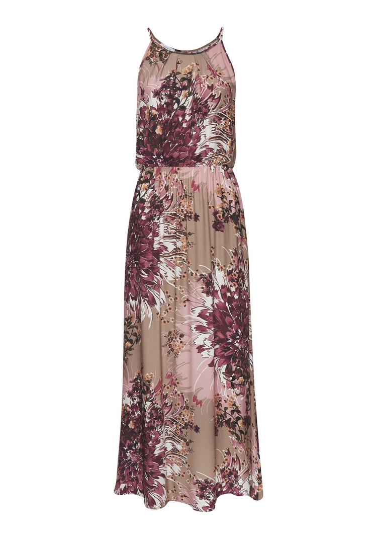 Lascana Lascana Maxikleid Maxikleid Damen - taupe-beere bedruckt - 0 | SportScheck