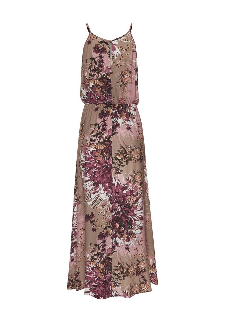 Lascana Lascana Maxikleid Maxikleid Damen - taupe-beere bedruckt - 0 | SportScheck