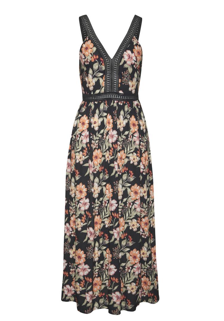 Buffalo Buffalo Maxikleid Maxikleid Damen - schwarz bedruckt - 0 | SportScheck