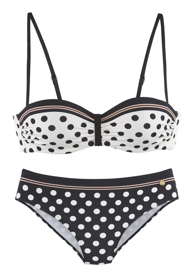 Lascana Lascana B&uuml;gel-Bikini Bikini Set Damen - schwarz - creme - 3 | SportScheck