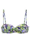 S.OLIVER B&uuml;gel-Bandeau-Bikini-Top Bikini Oberteil Damen - gr&uuml;n-blau bedruckt