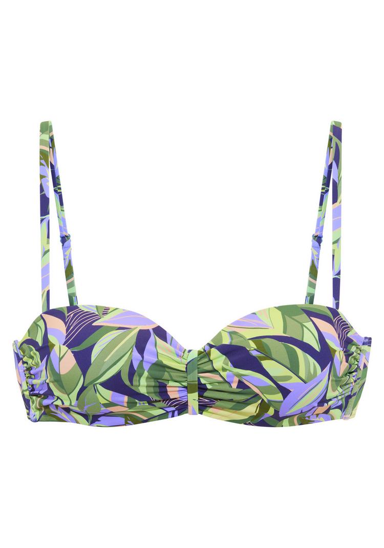 S.OLIVER S.OLIVER B&uuml;gel-Bandeau-Bikini-Top Bikini Oberteil Damen - gr&uuml;n-blau bedruckt - 0 | SportScheck