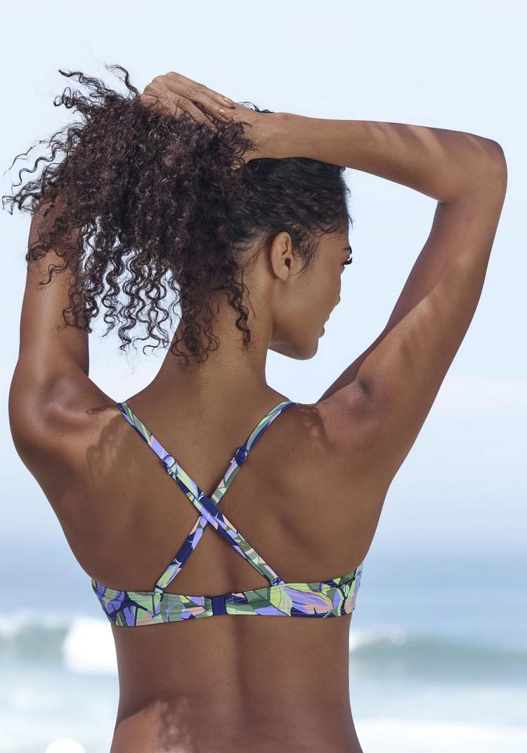 S.OLIVER S.OLIVER B&uuml;gel-Bandeau-Bikini-Top Bikini Oberteil Damen - gr&uuml;n-blau bedruckt - 0 | SportScheck