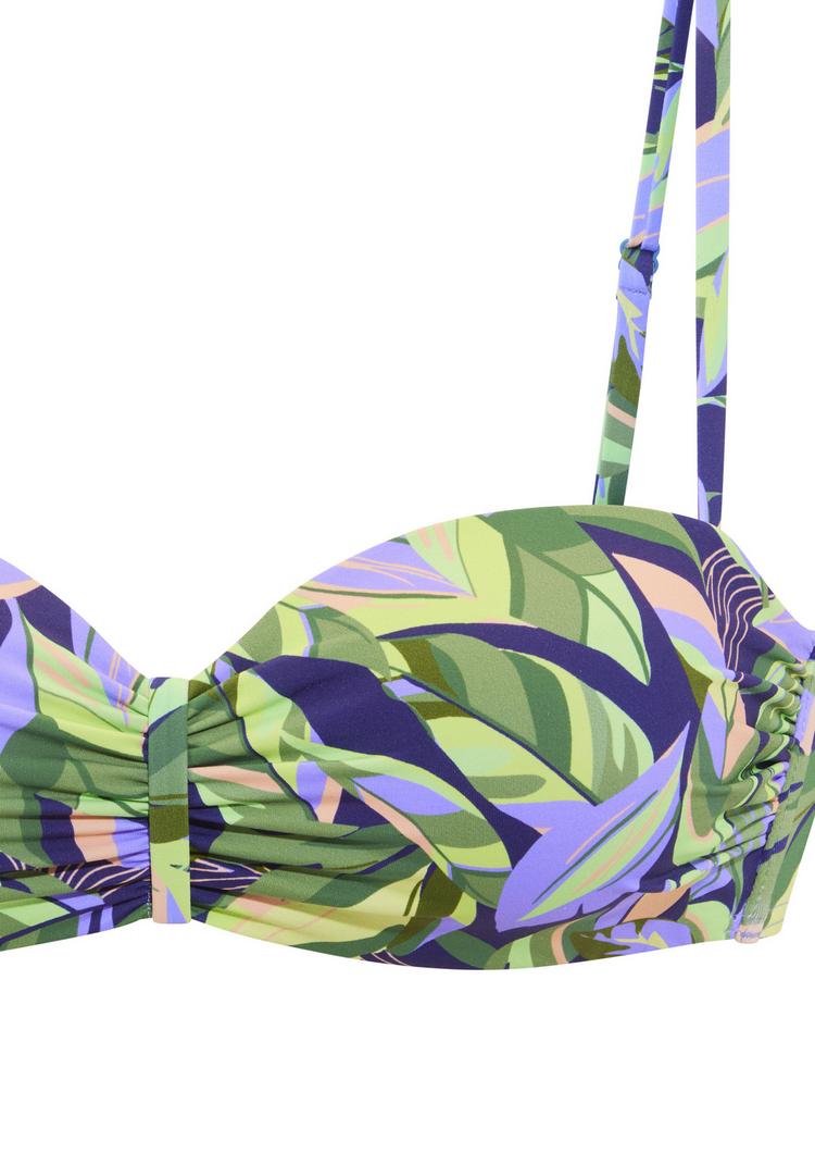 S.OLIVER S.OLIVER B&uuml;gel-Bandeau-Bikini-Top Bikini Oberteil Damen - gr&uuml;n-blau bedruckt - 2 | SportScheck