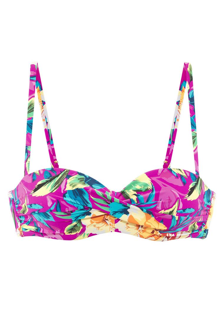 Lascana Lascana B&uuml;gel-Bandeau-Bikini-Top Bikini Oberteil Damen - pink bedruckt - 0 | SportScheck