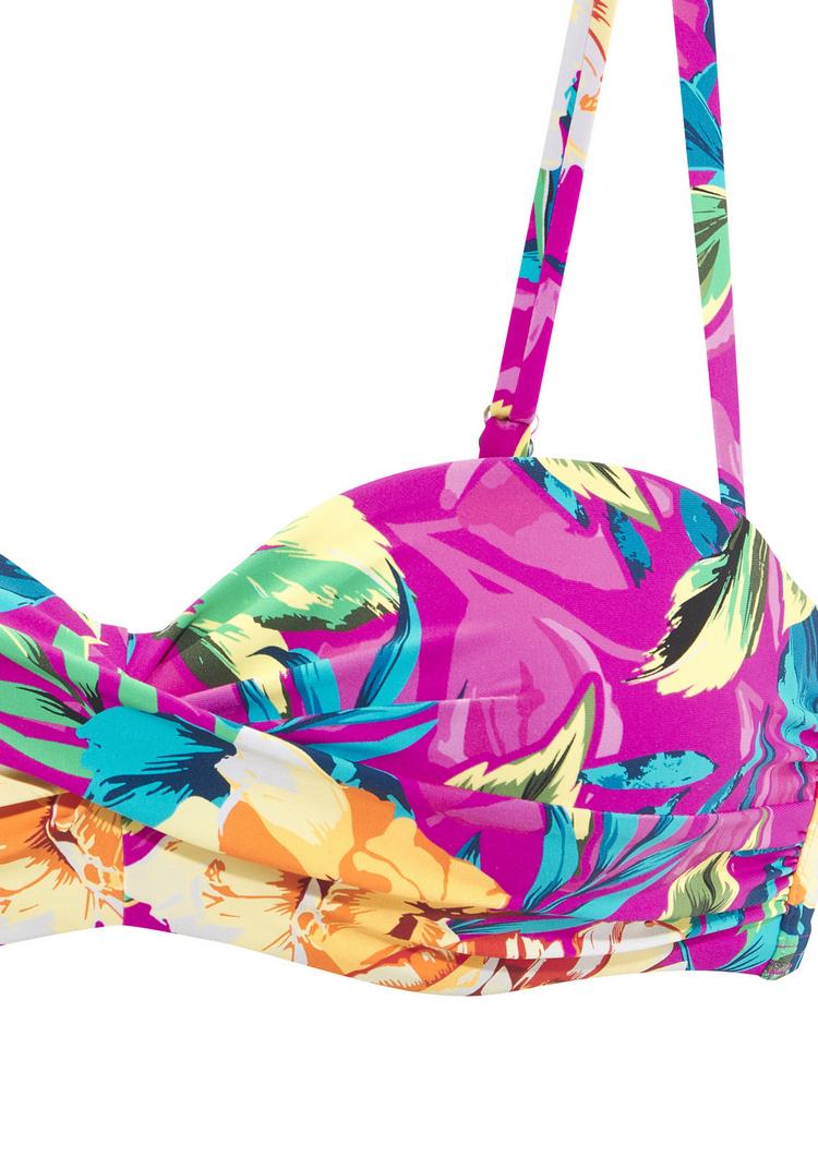 Lascana Lascana B&uuml;gel-Bandeau-Bikini-Top Bikini Oberteil Damen - pink bedruckt - 1 | SportScheck