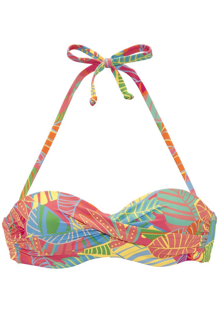 S.OLIVER S.OLIVER B&uuml;gel-Bandeau-Bikini-Top Bikini Oberteil Damen - koralle bedruckt - 0 | SportScheck