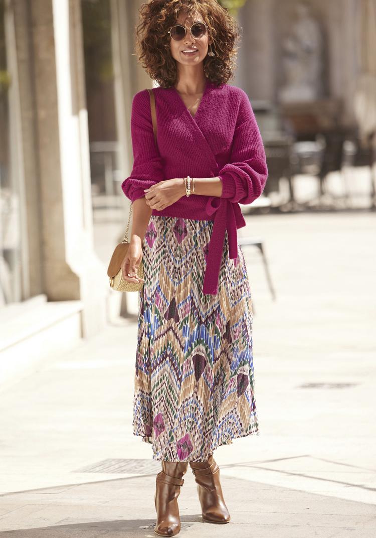 Lascana Lascana Plisseerock Minirock Damen - bunt bedruckt - 1 | SportScheck