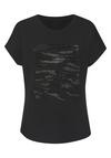 Lascana Rundhalsshirt T-Shirt Damen - schwarz - silber