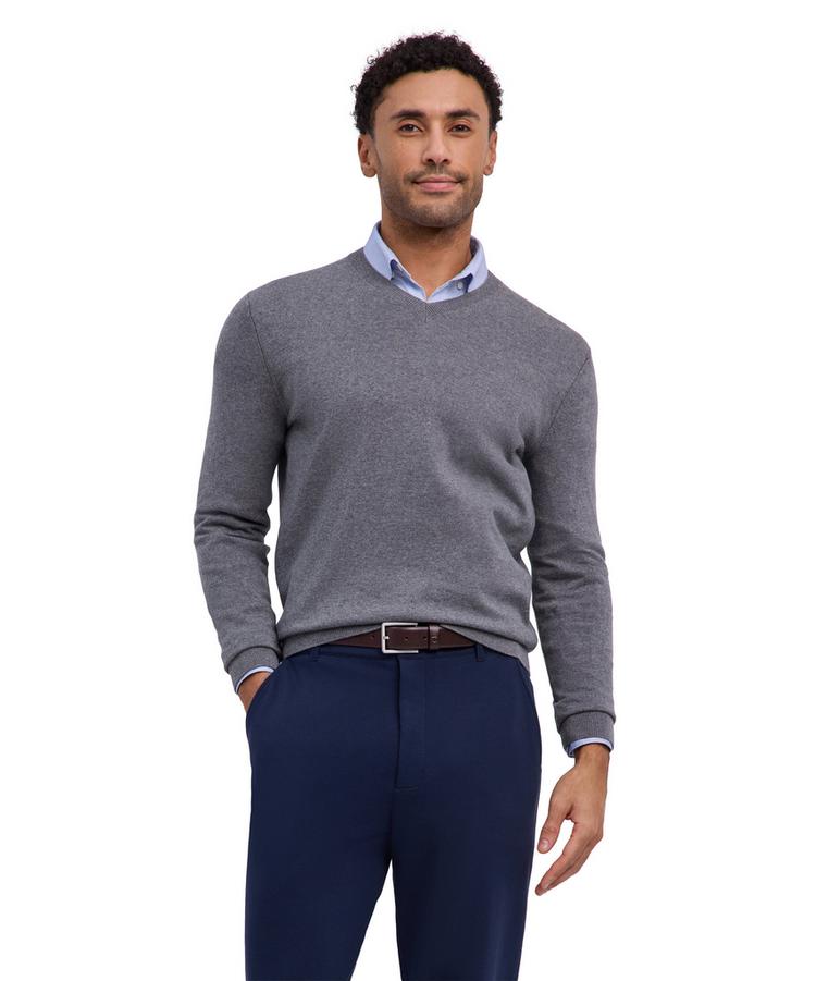 Falke Falke Cotton V-Neck Strickpullover Herren - light greymel. (3390) - 0 | SportScheck