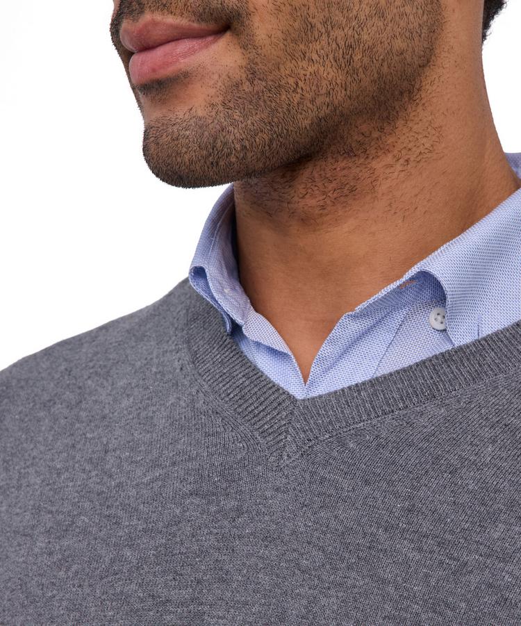 Falke Falke Cotton V-Neck Strickpullover Herren - light greymel. (3390) - 2 | SportScheck