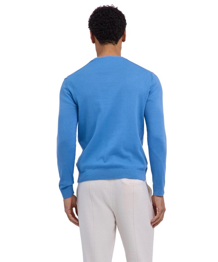 Falke Falke Cotton V-Neck Strickpullover Herren - azure (6280) - 0 | SportScheck