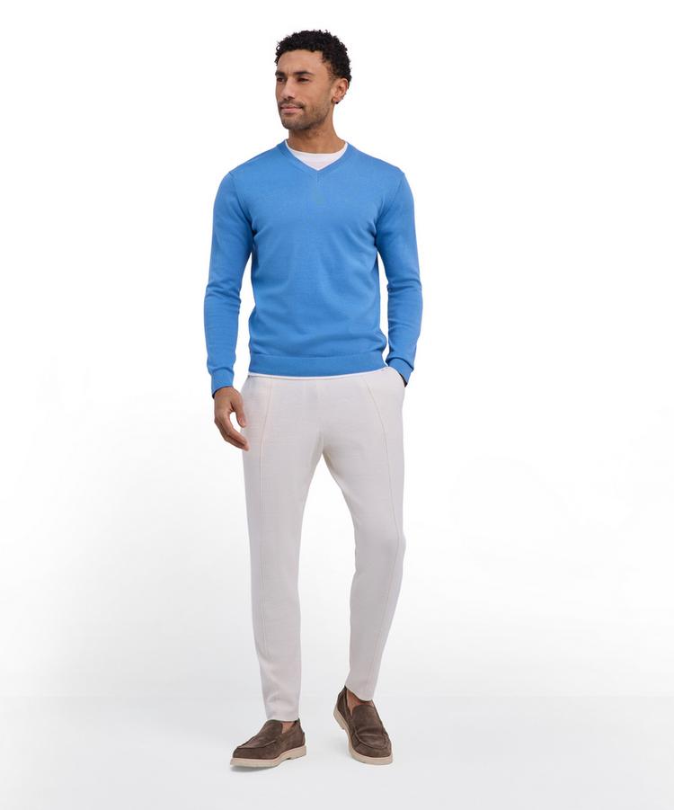 Falke Falke Cotton V-Neck Strickpullover Herren - azure (6280) - 0 | SportScheck