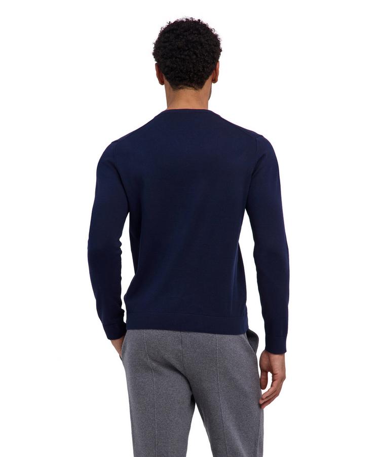 Falke Falke Cotton V-Neck Strickpullover Herren - night sky (6437) - 0 | SportScheck