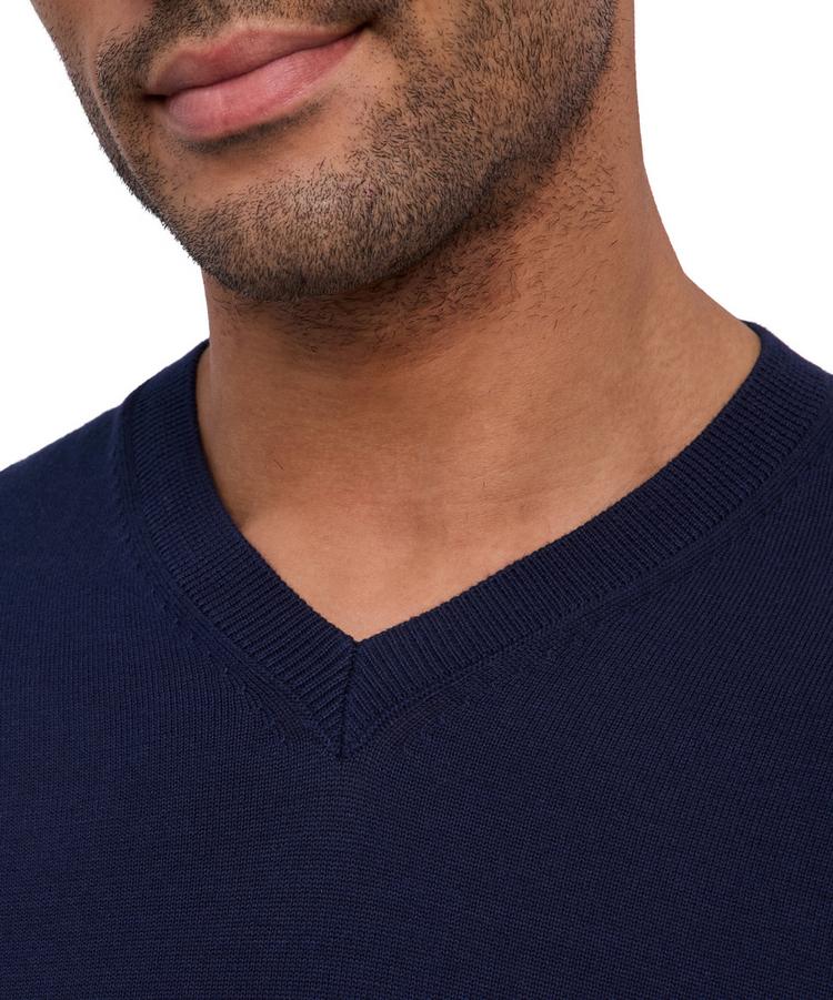 Falke Falke Cotton V-Neck Strickpullover Herren - night sky (6437) - 1 | SportScheck