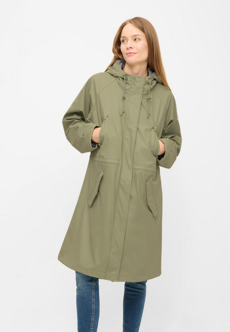 Derbe Derbe W-01-PU-Friese_Tildaby_oxford Regenmantel Damen - tea_oxford gray - 0 | SportScheck