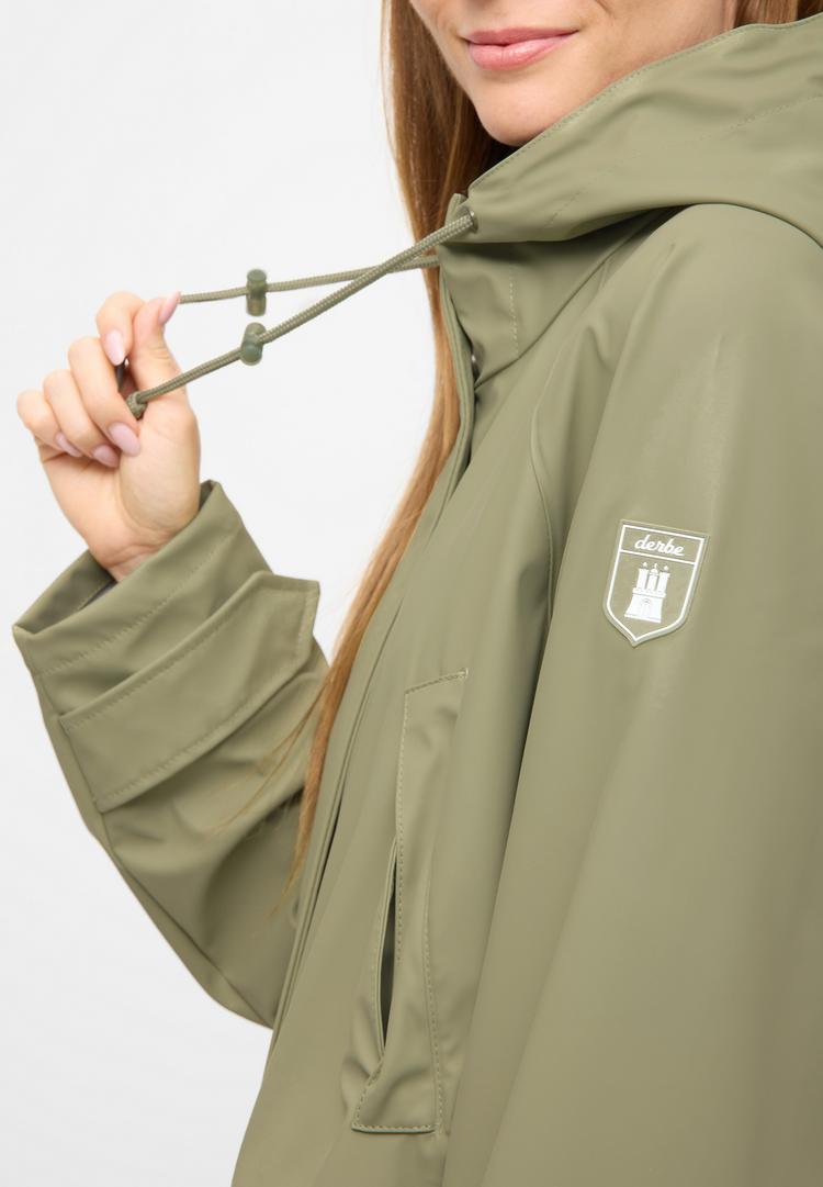 Derbe Derbe W-01-PU-Friese_Tildaby_oxford Regenmantel Damen - tea_oxford gray - 0 | SportScheck