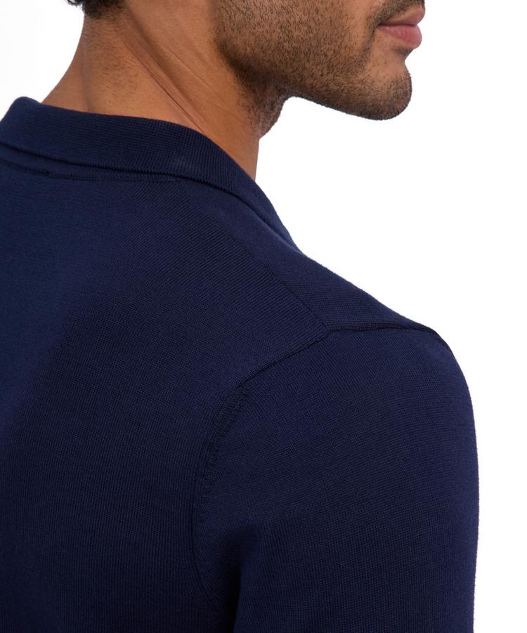 Falke Falke Cotton Polo LS Poloshirt Herren - night sky (6437) - 1 | SportScheck