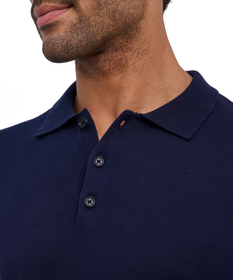 Falke Falke Cotton Polo LS Poloshirt Herren - night sky (6437) - 2 | SportScheck