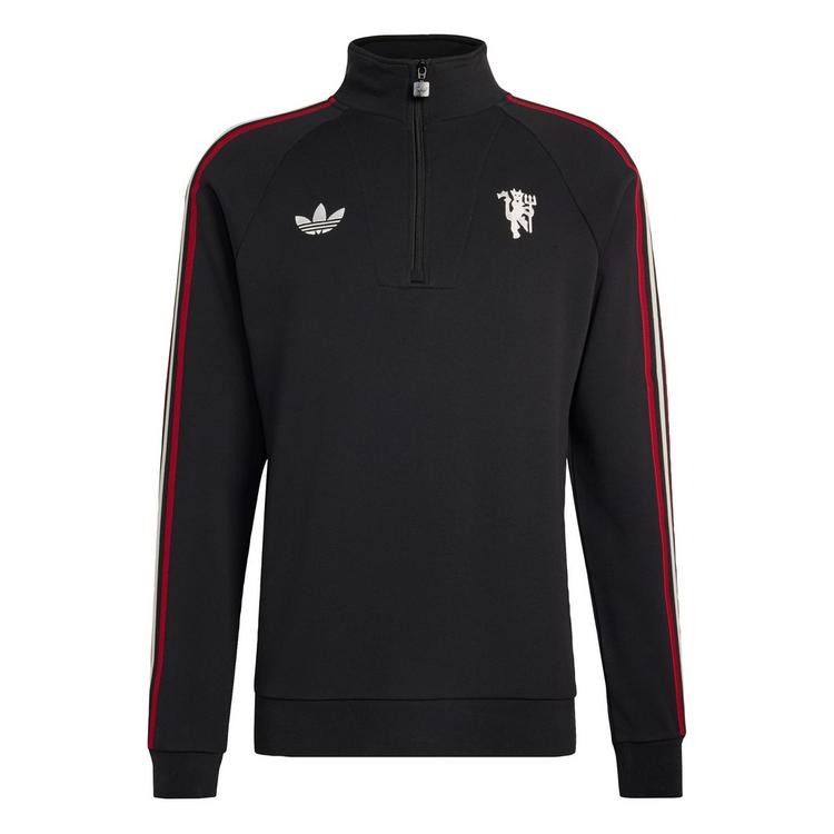 adidas adidas Manchester United Originals Half Zip Langarmshirt Herren - Black - 0 | SportScheck