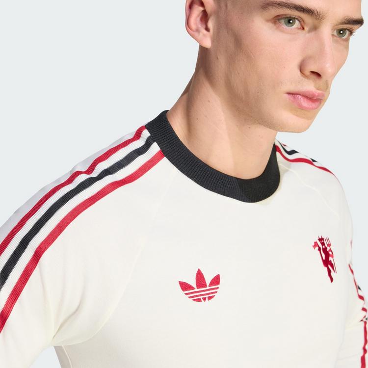 adidas adidas Manchester United Originals Long Sleeve Langarmshirt Herren - Off White - 1 | SportScheck