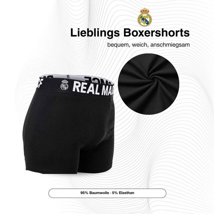 Real Madrid Real Madrid Boxershort Unterhose Herren - Schwarz - 4 | SportScheck