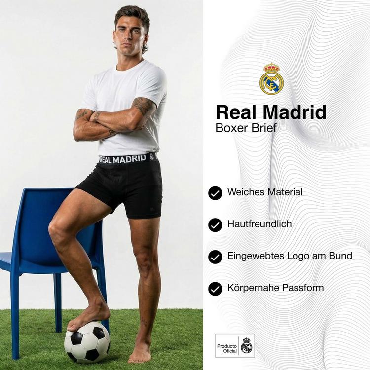 Real Madrid Real Madrid Boxershort Unterhose Herren - Schwarz - 8 | SportScheck